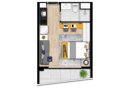 Studio em Santo Amaro, São Paulo/SP de 27m² 1 quartos à venda por R$ 309.000,00