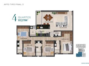 Apartamento com 4 quartos à venda no bairro Palmares, 178m²