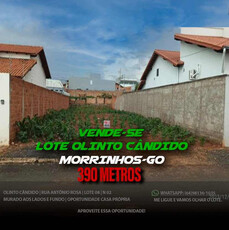 Lote Setor Olinto Cândido | 390 Metros | Morrinhos-go