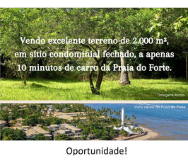 Terreno ~2.000 M2 Em Sítio Condominial, Próximo À Praia Do Forte / Linha Verde