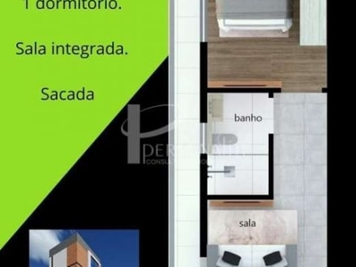 Excelente studio com elevador com 27,5m2 em fase de construção com conograma de entrega final 07