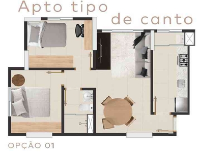 Apartamento com 2 quartos à venda no bairro Samambaia Norte, 46m²