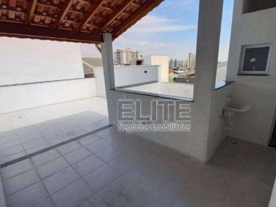 Cobertura com 2 dormitórios à venda, 82 m² por r$ 400.000,00 - vila américa - santo andré/sp