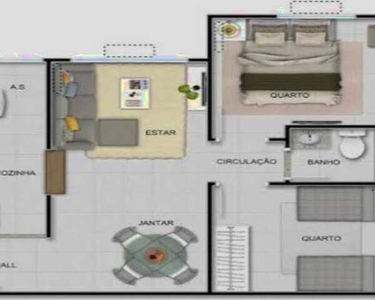 Apartamento 2 Dorms 1 vaga garagem Bairro Crispim Centro Pindamonhangaba SP