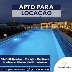 Apartamento para aluguel tem 58 metros quadrados com 2 quartos em Tambaú - João Pessoa - P