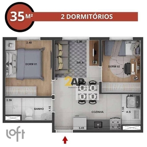 Apartamento à venda em Capão Redondo com 35 m², 2 quartos