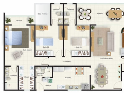 Apartamento em Ponta D'Areia, São Luís/MA de 133m² 3 quartos à venda por R$ 1.349.000,00