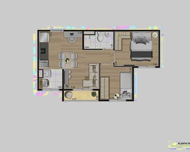 Apartamento 37m² com 2 dorms, a 500m da futura estação Santa Marina do metrô linha Laranja