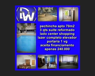 PECHINCHA LADO CENTER SHOPPPING PTO 3 QTS SUITE 70M2 LAZER COMPLETO DOC OK BARATO