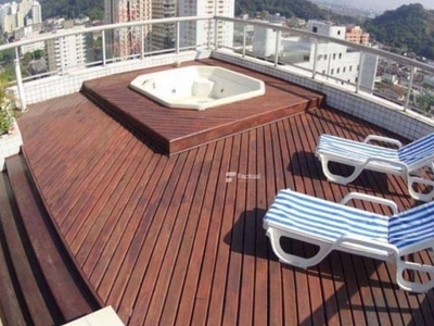 Cobertura com 4 dormitórios, 200 m² - venda por r$ 850.000,00 ou aluguel por r$ 10.935,24/mês - pitangueiras - guarujá/sp