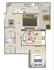 Apartamento em Cidade Ocian, Praia Grande/SP de 69m² 2 quartos à venda por R$ 454.000,00