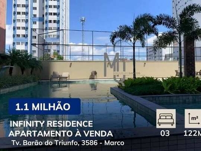 Apartamento para venda tem 122 metros quadrados com 3 quartos em Marco - Belém - Pará