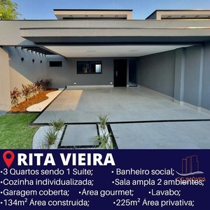 Casa para venda possui 127m² com 3 quartos sendo 1 Suíte - Rita Vieira - Campo Grande - MS