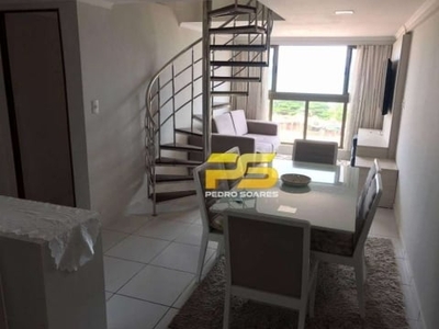 Cobertura mobiliada com 3 dormitórios para alugar, 130 m² por R$ 7.000/mês - Cabo Branco - João Pessoa/PB
