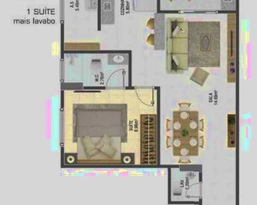 Apartamento com 1 dormitório à venda, 53 m² por R$ 320.000,00 - Canto do Forte - Praia Gra