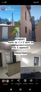 Alugo casa de 1 e 2 qrts espinheiro