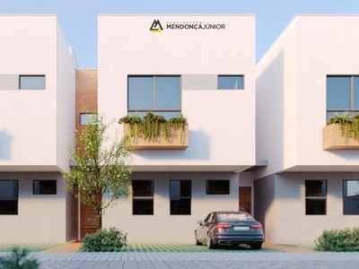 Casas duplex à venda em condomínio belo jardim com 91 m2 à partir de r$ 480 mil, neópolis, natal, rn