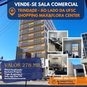 Sala em Trindade, Florianópolis/SC de 33m² à venda por R$ 274.000,00