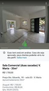 Sala em Vila Maria Baixa, São Paulo/SP de 35m² para locação R$ 1.700,00/mes