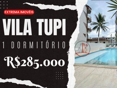 Apartamento em Vila Tupi, Praia Grande/SP de 46m² 1 quartos à venda por R$ 284.000,00