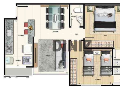 Apartamento com 2 quartos à venda no bairro Cidade Nova, 61m²