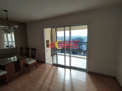 Apartamento com 2 quartos, sendo 1 suíte para alugar, 110m² - centro guarulhos/sp - por r$3.900,00