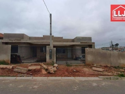 Casa nova 45 m², 2 qtos, 02 vgs, frente para a rua- aceita financiamento por r$ 230.000 - estados - fazenda rio grande/pr