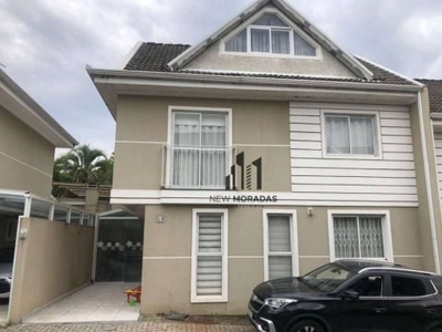 Sobrado em condomínio, 3 dormitórios, semi mobiliado,160 m²- santa cândida - curitiba