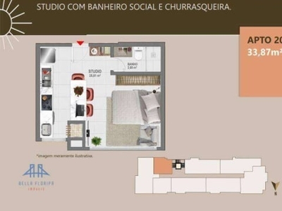Studio com 1 dormitório à venda, 33 m² por r$ 316.000,00 - ingleses do rio vermelho - florianópolis/sc