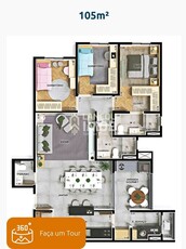 Apartamento em Jardim do Lago, Jundiaí/SP de 105m² 3 quartos à venda por R$ 879.000,00