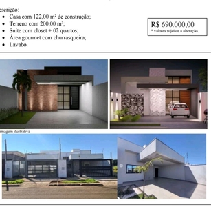 Casa em Jardim Liberdade, Maringá/PR de 122m² 3 quartos à venda por R$ 689.000,00