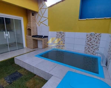 Linda casa modelo com 1 quarto, piscina e churrasqueira em Unamar - Cabo Frio - RJ