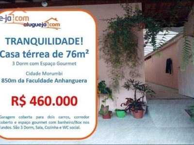 Casa com 3 dormitórios à venda, 76 m² por r$ 460.000,00 - cidade morumbi - são josé dos campos/sp