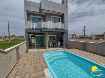 Sobrado com 3 dormitórios e piscina para alugar, 136 m² por r$ 1.250,00/dia - south beach ii - itapoá/sc