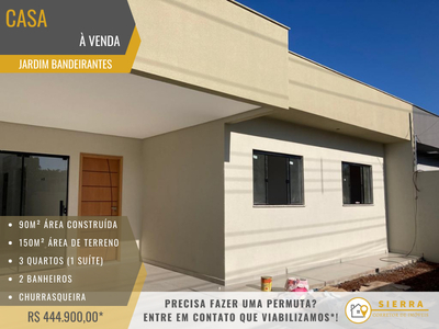 Casa em Bandeirantes, Londrina/PR de 150m² 3 quartos à venda por R$ 443.900,00
