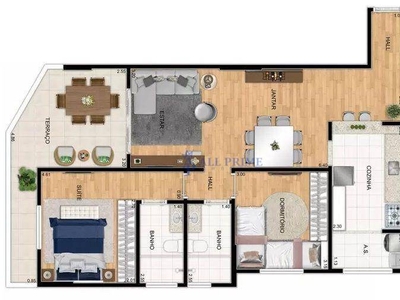 Apartamento em Boqueirão, Praia Grande/SP de 89m² 2 quartos à venda por R$ 471.270,00