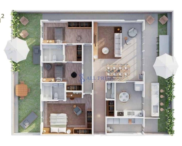 Apartamento em Canto do Forte, Praia Grande/SP de 72m² 3 quartos à venda por R$ 864.800,00