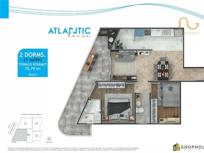 Apartamento em Vila Tupi, Praia Grande/SP de 75m² 2 quartos à venda por R$ 544.000,00