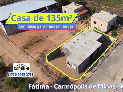 Casa em Nossa Senhora De Fátima, Carmópolis De Minas/MG de 137m² 3 quartos à venda por R$ 209.000,00