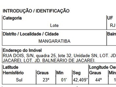 Terreno em , Mangaratiba/RJ de 363m² 1 quartos à venda por R$ 77.911,00