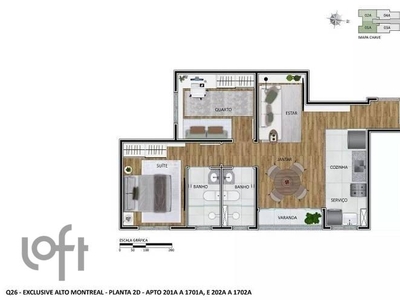 Apartamento à venda em Caiçaras com 52 m², 2 quartos, 1 suíte, 1 vaga