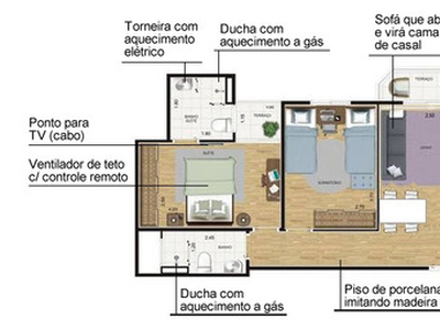 Apartamento 62m Bairro Barcelona Em São Caetano Do Sul. Único Dono Desde 2017. 2 Dorm 2 Vagas Condomínio Completo Residencial Cordoba