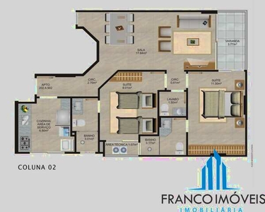 Apartamento a venda 2 quartos suítes, 65m² por 489.000, na Praia do Morro em Guarapari