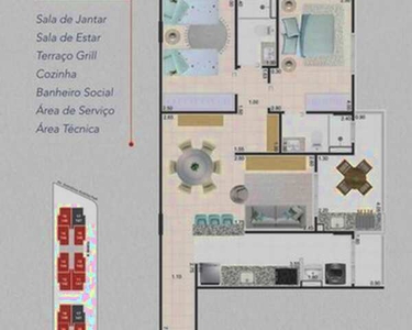 Apartamento para venda com 80 metros quadrados com 2 quartos em Caiçara - Praia Grande - S