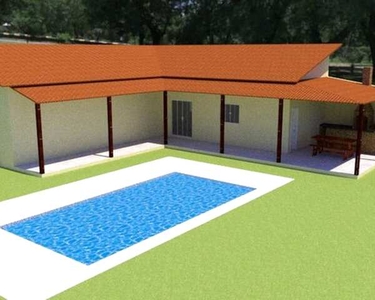 Moradia em Atibaia: Casa na planta com piscina e área gourmet