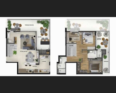 New Urban - Apartamento com 3 quartos sendo 1 suíte à venda, no Novo Mundo, Curitiba/PR
