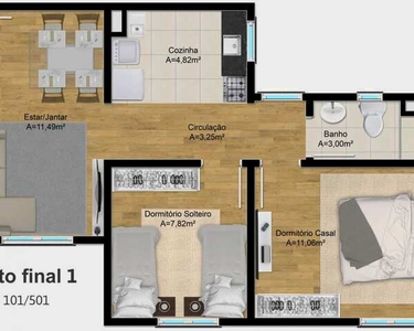 Apartamento com 2 Dormitorio(s) localizado(a) no bairro ESTANCIA VELHA em CANOAS / RIO GR