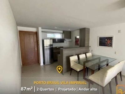 Apartamento com 87 m2 - 2 quartos - 2 suítes - Vista para o mar - Porto Brasil Imperial