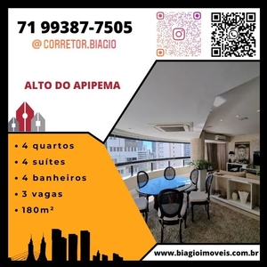 Apartamento para venda com 180 metros quadrados com 4 quartos em Jardim Apipema - Salvador