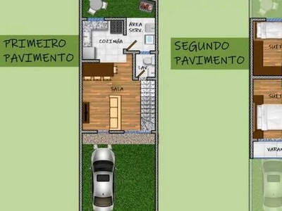 Casa Duplex com 2 suítes, condomínio Camila fechado, bairro Santíssimo